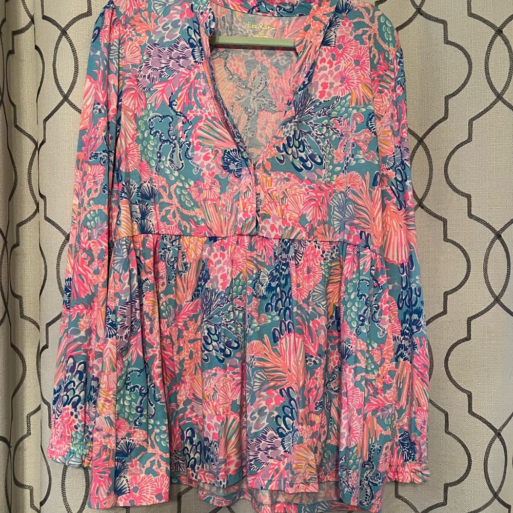 Lilly Pulitzer Winona Knit Tunic Top Multi Splendor In The Sand - Picture 2 of 4